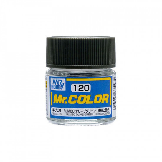 Mr Color C120 Краска эмалевая полуматовая RLM80 OLIVE GREEN 10 мл